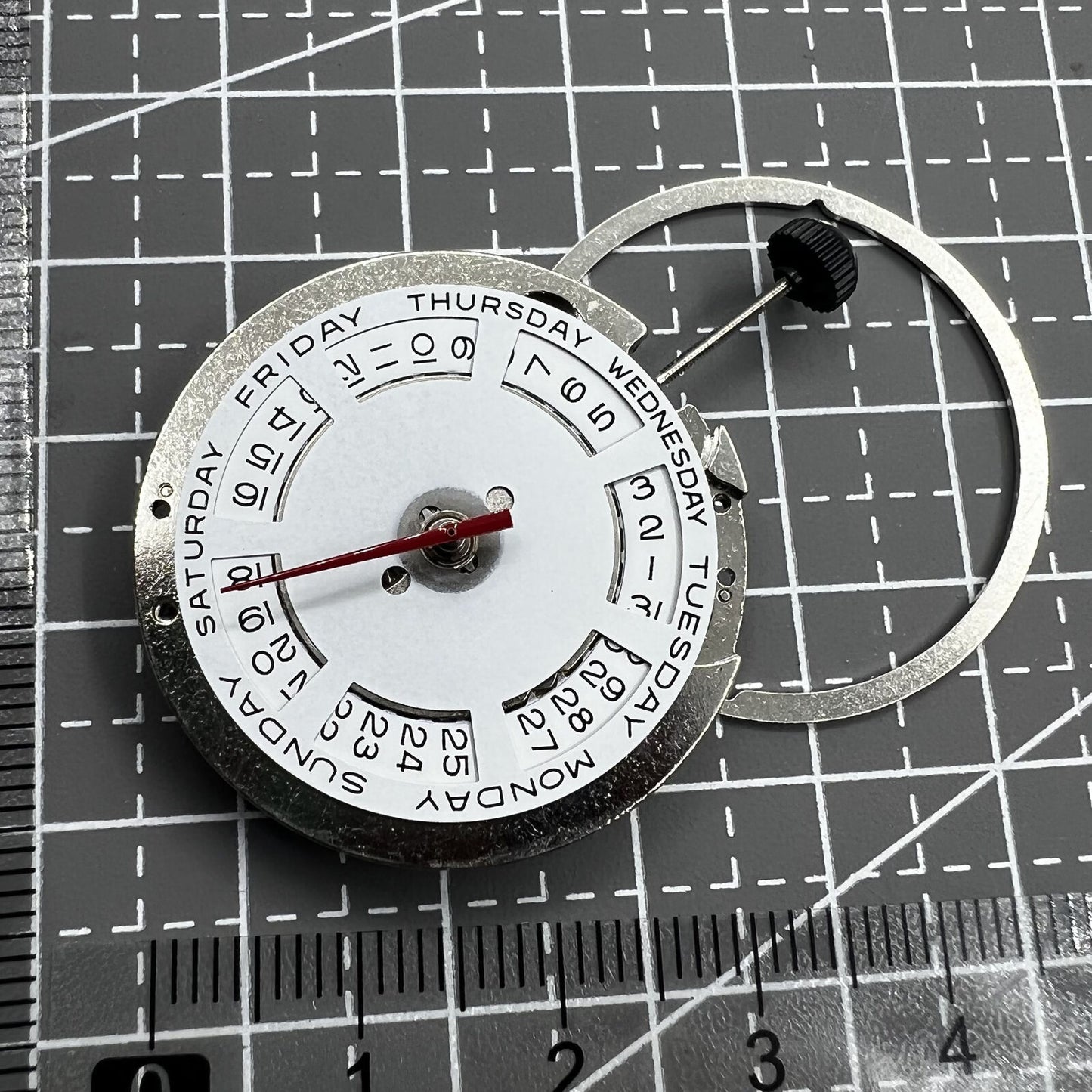 ST2147 automatic watch with mechanical movement, day date at 12, date at 3, stylish timepiece.