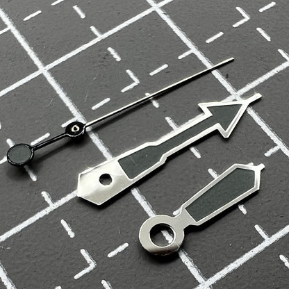 Aiguilles de montre luminescentes vertes argentées de 12,5 mm pour mouvement Seiko NH35 NH36 7S26 