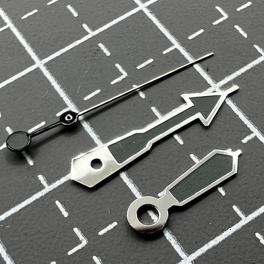 Aiguilles de montre luminescentes vertes argentées de 12,5 mm pour mouvement Seiko NH35 NH36 7S26 