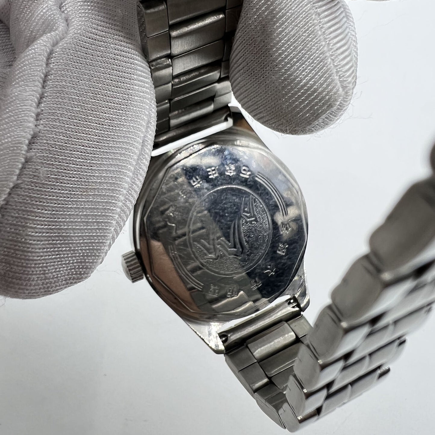 32mm Chinese Taihang manual watch with black dial, golden markers, and 17 jewels precision movement.