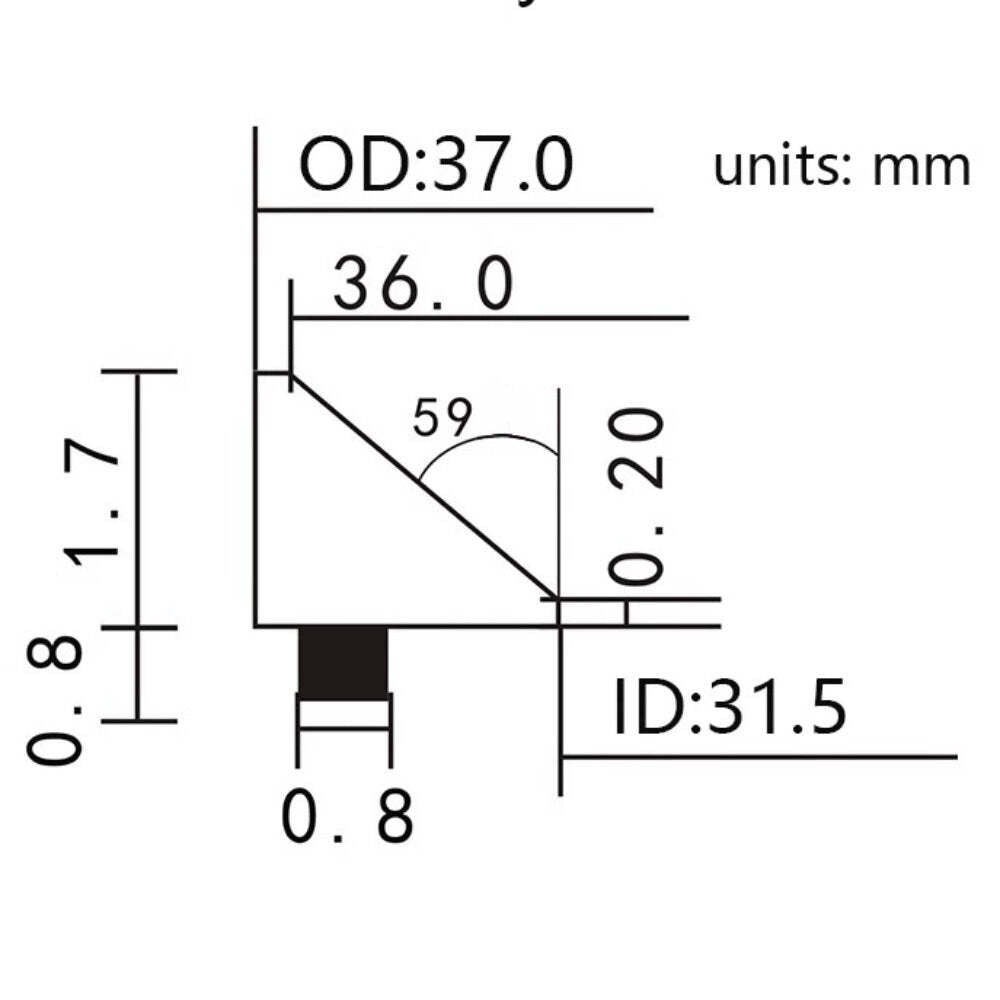 Schwarzer Metallring 37x31,5x1,7 mm, modifiziert f�r Watch Accessories, langlebig und stilvoll.