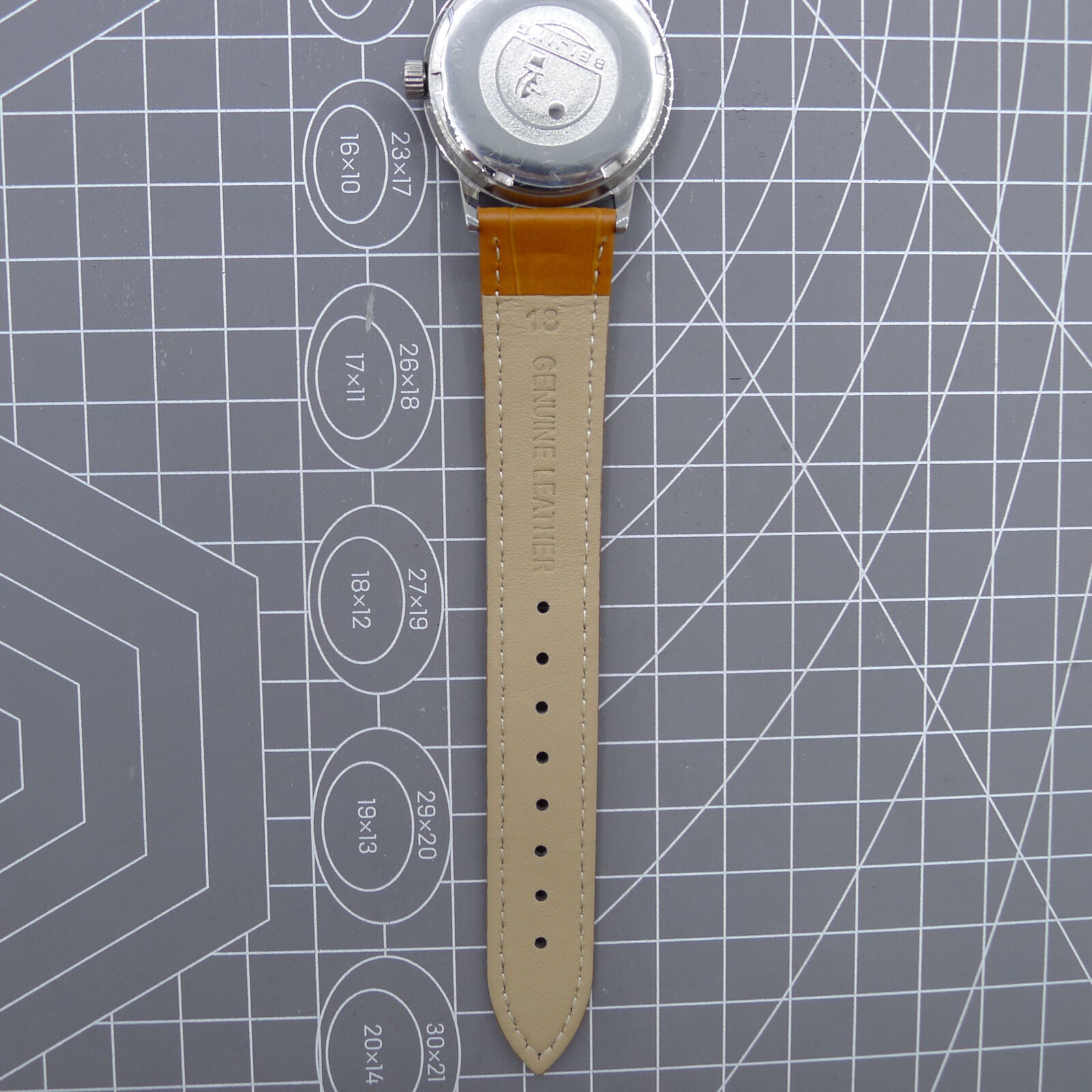 Beijing 36mm Double Rhomb watch with silver case, silver nail strap, manual mechanical movement for precise timekeeping