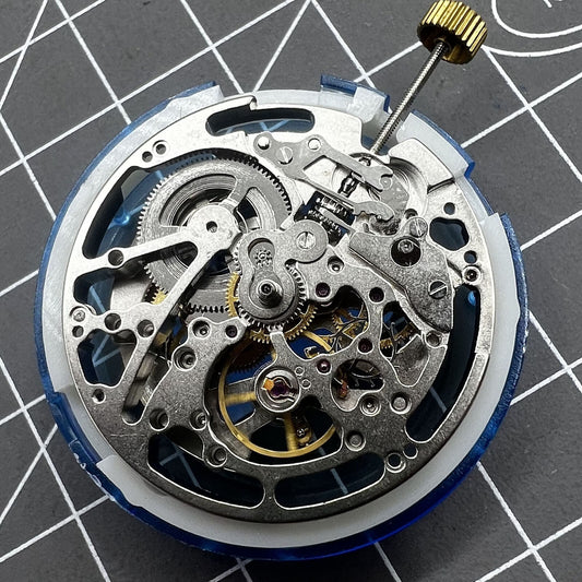 Dandong Silver Hollow Automatic Mechanical Movement with Second Stop