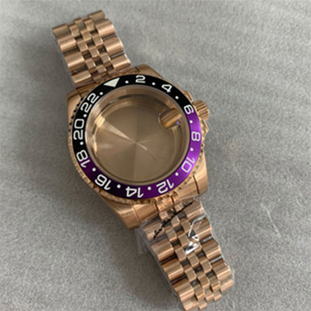 40MM Watch Case with Strap for NH35/NH36 Sapphire Glass Case Watchband Parts