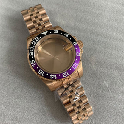 40MM Watch Case with Strap for NH35/NH36 Sapphire Glass Case Watchband Parts