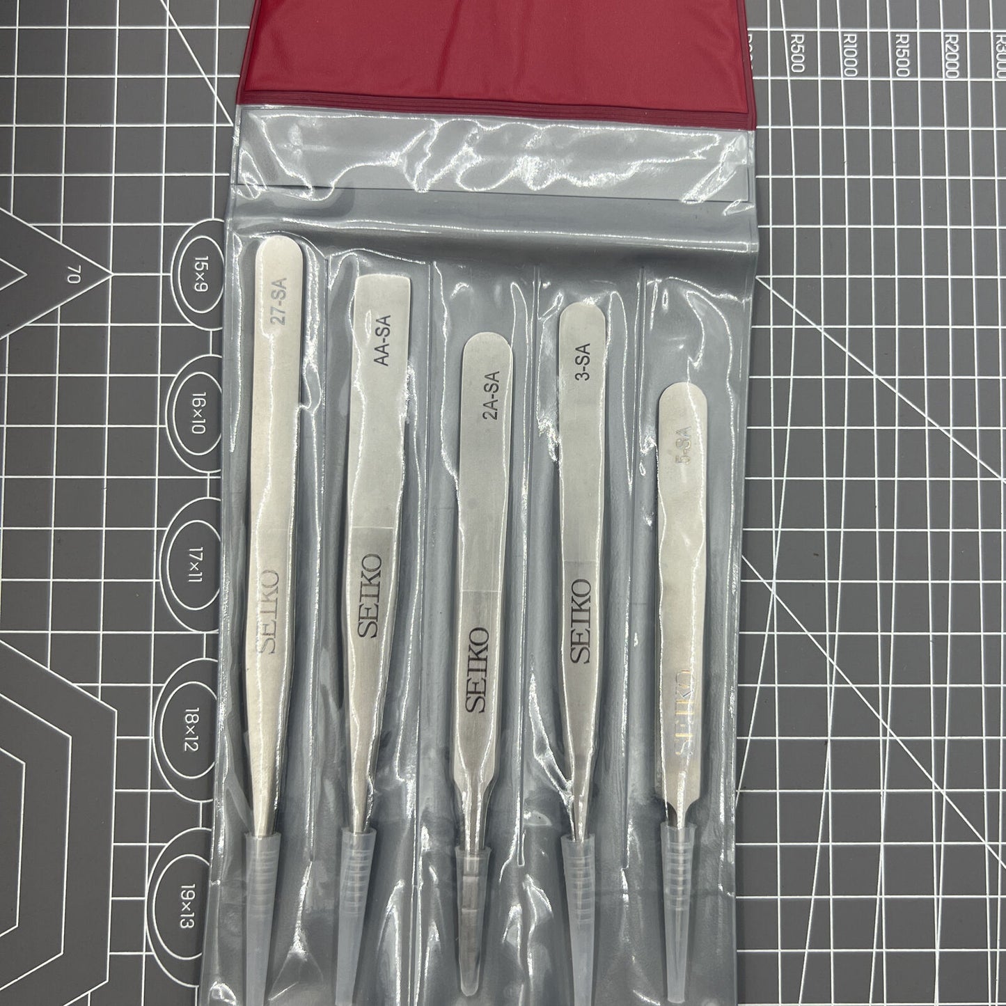 Non-magnetic stainless steel tweezers for precise watch repair, Japan-made 7024.