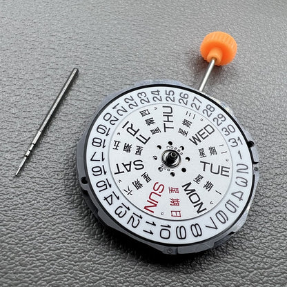 Japan Miyota 1M02 Quarz Uhrwerk mit drei Zeigern, Tag- und Datumsanzeige bei 3 Uhr, pr�zises Uhrwerk f�r Uhrenherstellung.