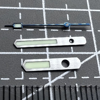 Blaues mattes Sekundenzeiger Set mit grünem Leuchtmittel für SPB143J1 NH35 NH36