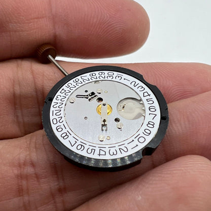 Ronda 505 quartz watch movement featuring date display at 3 o'clock, Swiss precision parts.