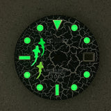 28.5mm Fish Watch Dial Green Luminous Suitable for NH35/36 SKX Movement #1819