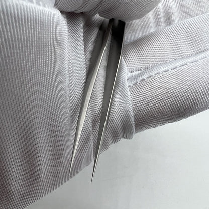 Swiss Bergeon 7026-3 antimagnetic fine hairspring tweezers for precise watch repair tasks.