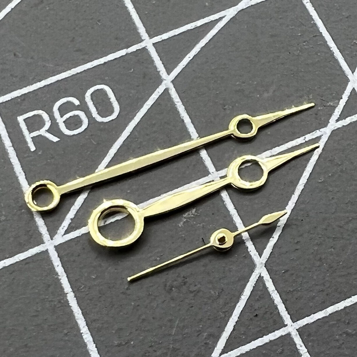 No Lume golden watch hands for Seagull ST3600 and ETA6497 movements, precise fit replacement.