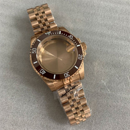 40MM sapphire glass watch case with strap for NH35/NH36 movement, durable and stylish watch accessory.