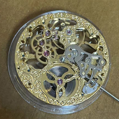 ST3600 China Made 6497 golden hollow mechanical watch movement for hand-winding watch repair.