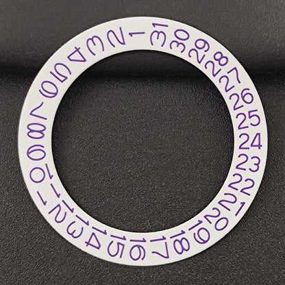 Purple date wheel overlay for NH35 NH36 watch movement, enhancing dial clarity and style.