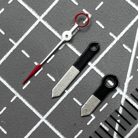 2er Set schwarze weiße Zeiger für Miyota 2035 Quarzuhrenwerk P1-H4-C111