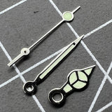 14x12x8mm Silver Trim Green Lume Watch Hands Set for Miyota 2035 2115 2105 2305