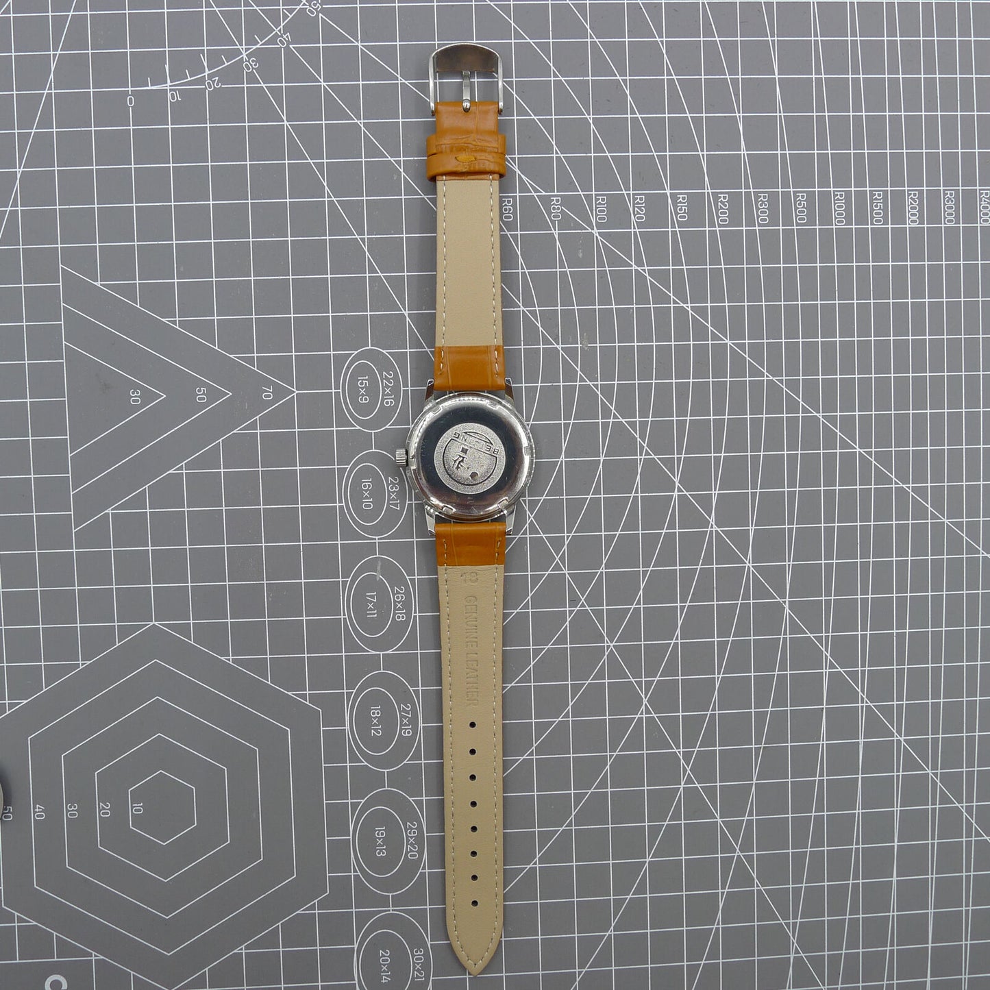 Beijing 36mm Double Rhomb watch with silver case and nail strap, manual mechanical movement for accurate timekeeping
