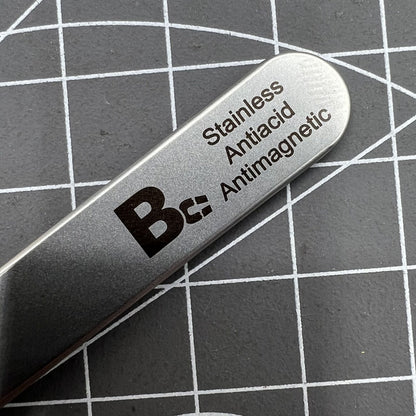 Bergeon 7026-3 antimagnetic tweezer for precise hairspring handling in watch repair tools.