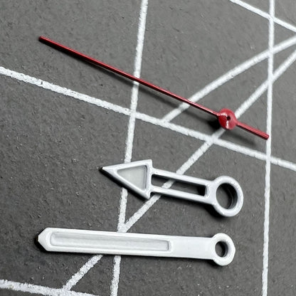 Green lume pointed arrow watch hands with silver trim for Miyota NH35/NH36/NH38