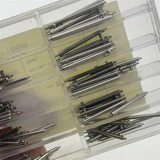 100 Stück 14 mm - 24 mm Edelstahl-Federsteg Durchmesser 1,5/1,8 Uhr Reparatur Zubehör