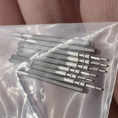 1. Set of 10 generic watch winding stems compatible with JS15, JS25, JP15, JP25 movements for precise repair.  