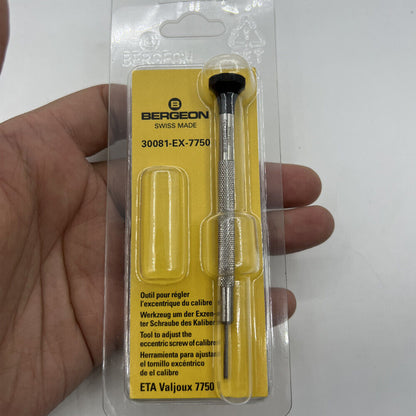 Precision Bergeon 30081-EX-7750 screwdriver designed for ETA Valjoux 7750 Swiss made watch repair.