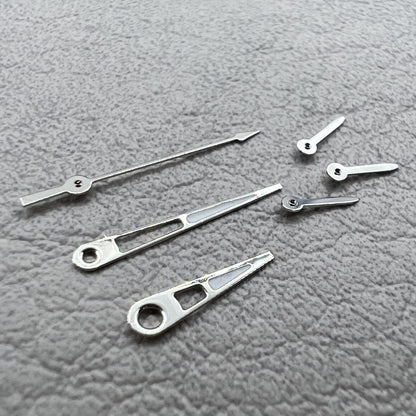 2 Sets/Pack 11mm Pointed Silver Trim Green Lume Hands Set for VD53 VD54 VD57