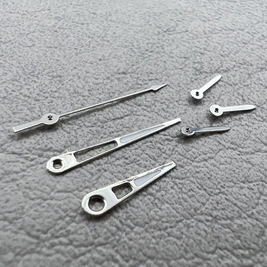 2 Sets/Pack 11mm Pointed Silver Trim Green Lume Hands Set for VD53 VD54 VD57