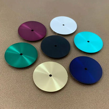 28.5mm watch dial with radiation line design for NH35 NH36 4R35 4R36 movements, ideal for custom watch builds.