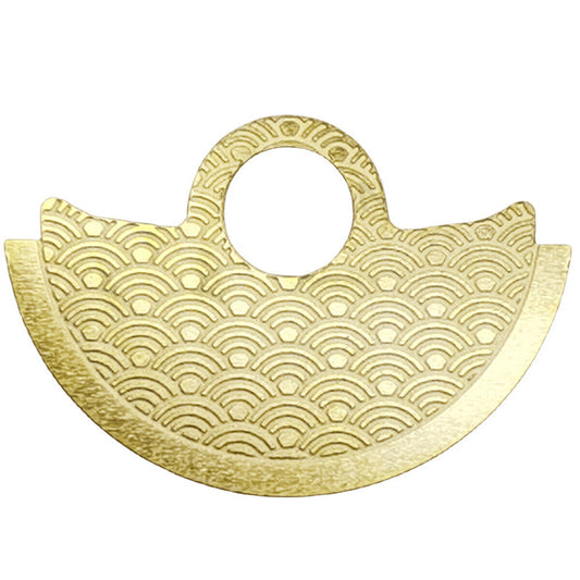 Golden waved metal sheet overlay with Miyota 9015 rotor hammer, enhancing watch accessory style and durability.