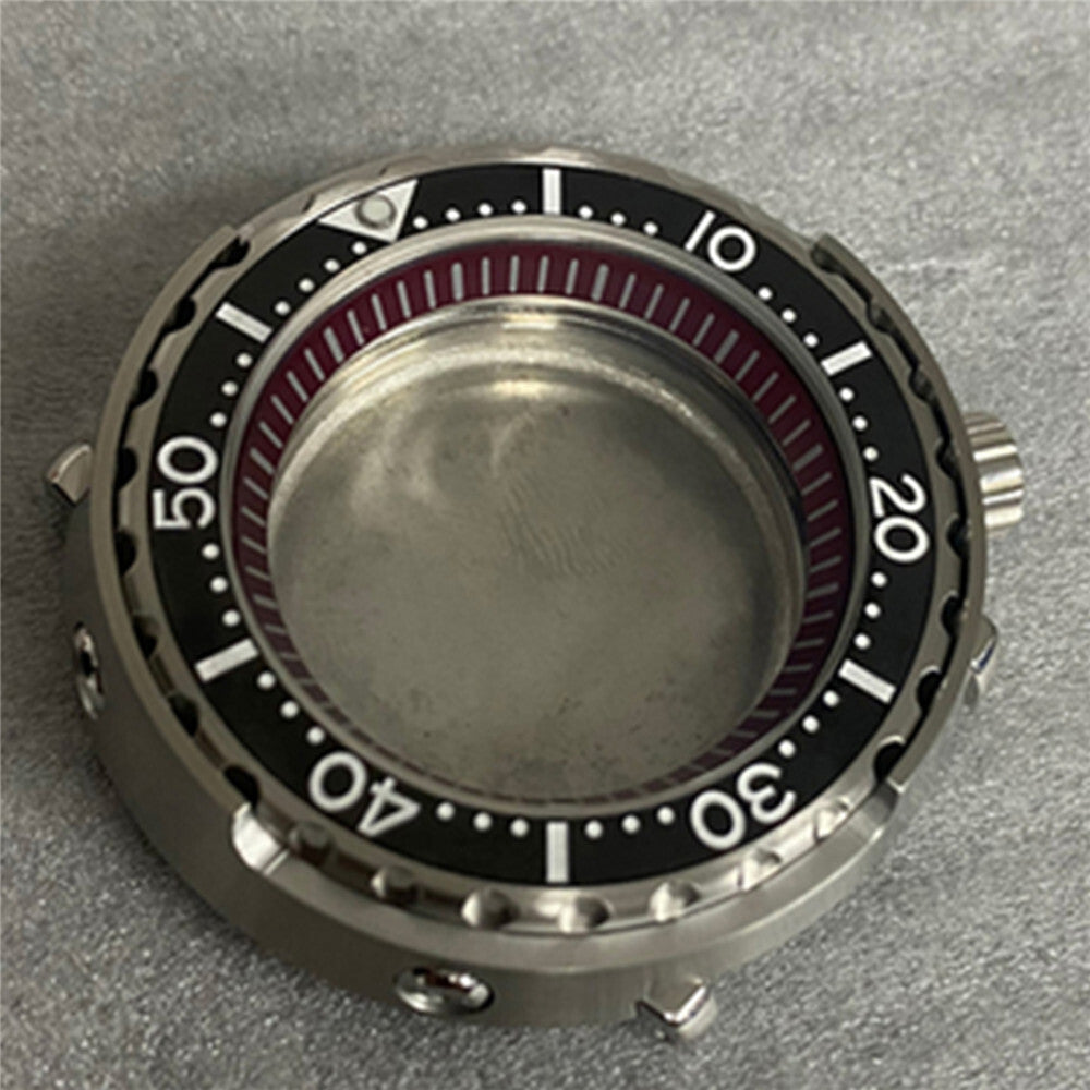 45MM stainless steel watch case with mineral glass, compatible with NH35/36 movements, durable and stylish accessory.