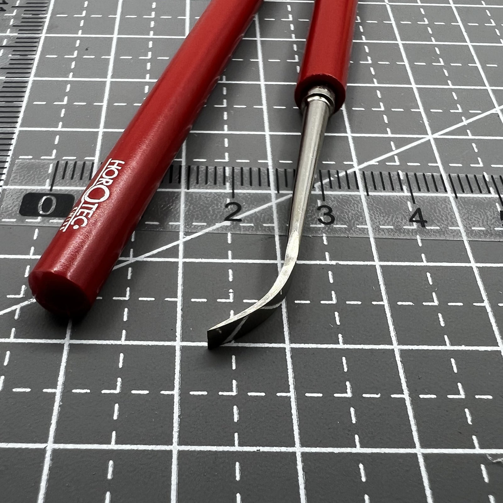 Swiss Horotec MSA05.013 precision hand levers with 3mm tips for accurate wristwatch repair tasks.