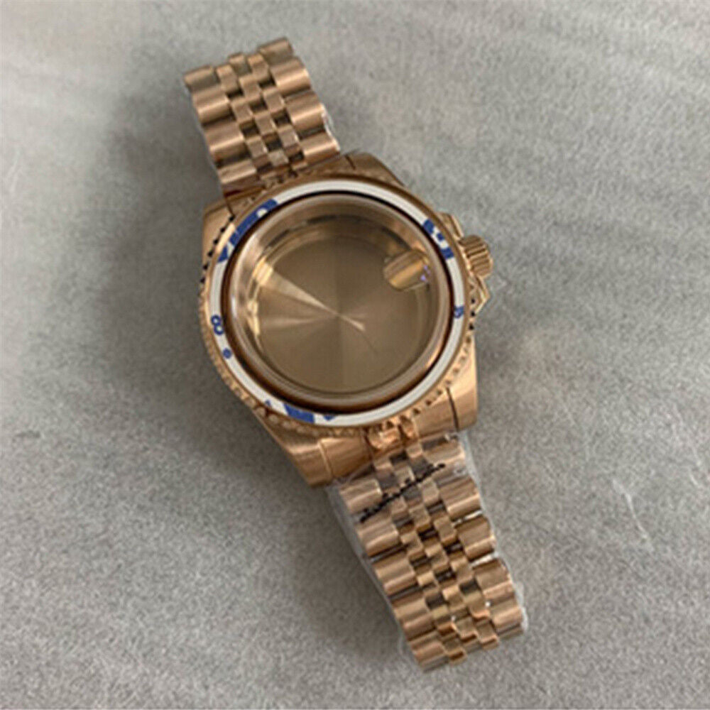 40MM sapphire glass watch case with strap for NH35/NH36, durable stylish accessory.