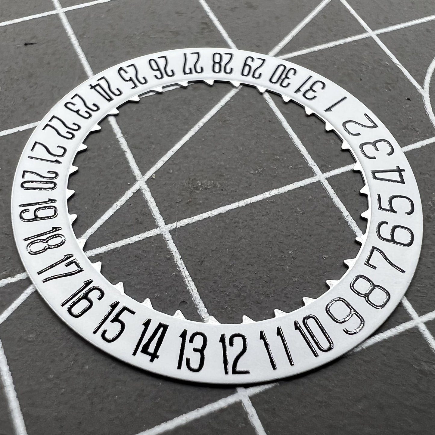 2 Stück weiße Datumsring Scheibe für Miyota 9015 Uhrwerk Datum bei 6