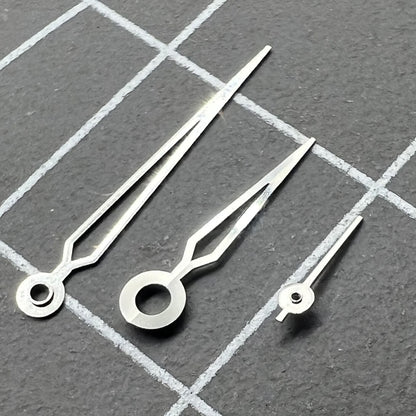 13 mm Uhrzeiger mit silbernem Rand und hohler Pfeilform für Miyota 1L45 Quarzwerk