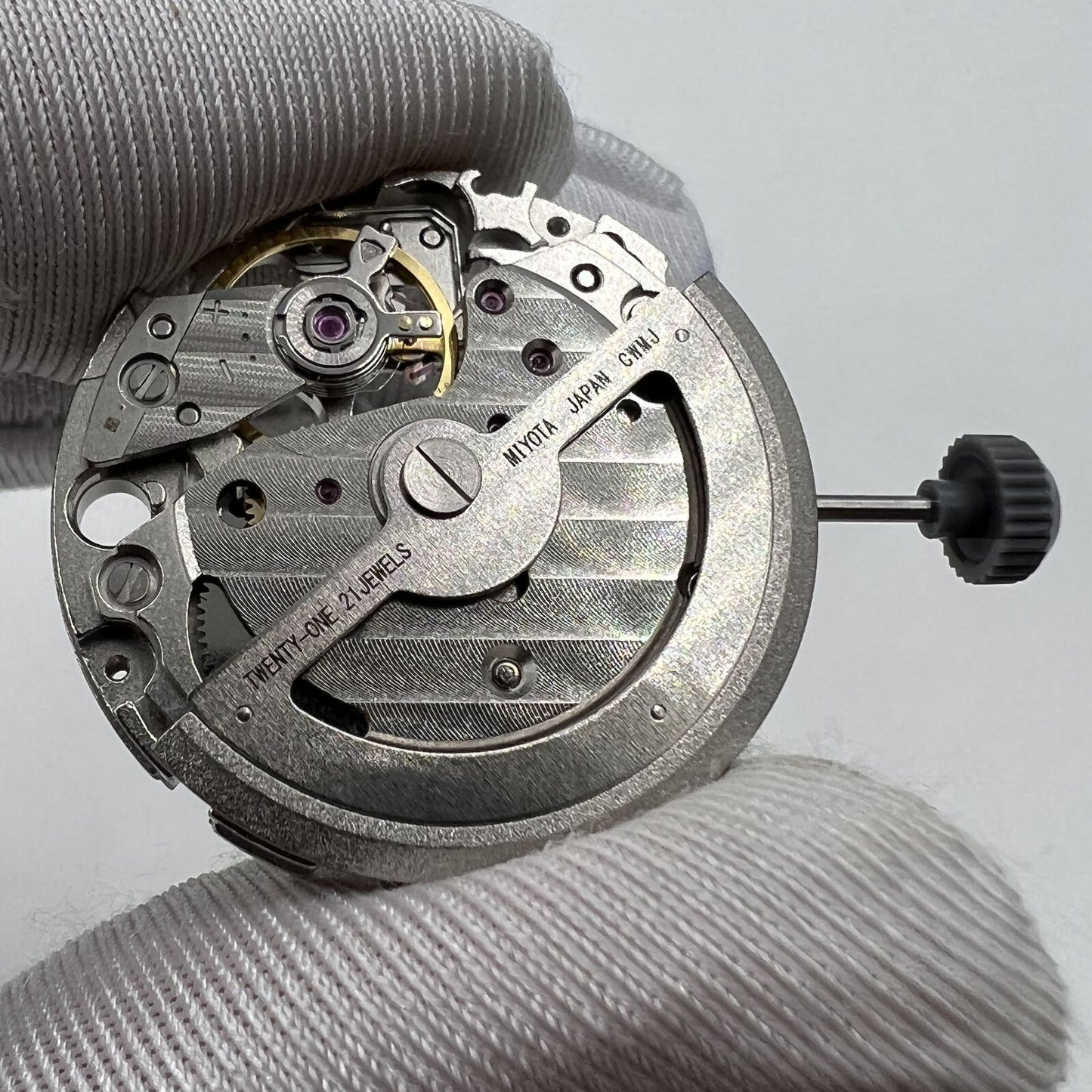 Miyota/Citizen 82S7 silver plated automatic watch movement, Japan precision mechanical accessory.