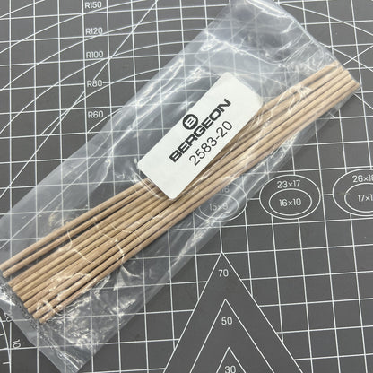 Swiss Bergeon 2583-20 pack of 20 pegwood sticks, �2.00mm beech wood for watch repair tools.