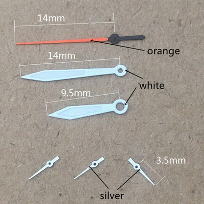 14mm orange second hand with white trim for Miyota OS10 OS20 OS60 OS80 watch movements