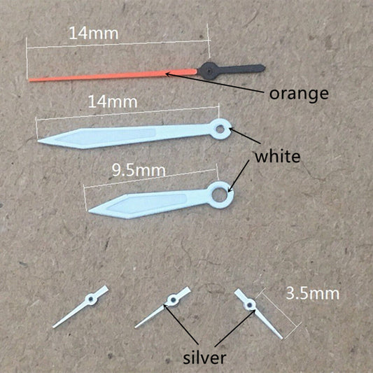 14mm orange second hand with white trim for Miyota OS10 OS20 OS60 OS80 watch movements