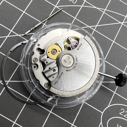 Miyota/Citizen 9039 automatic movement displaying precise 3-hand watch mechanism, no calendar function.