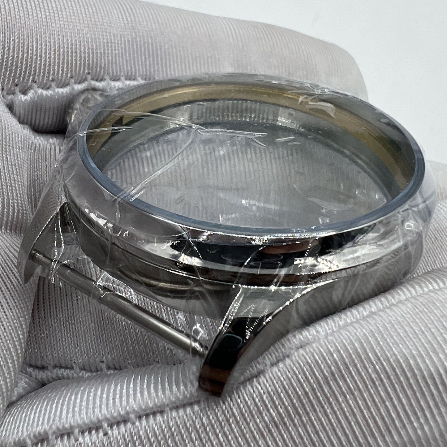 44mm stainless steel watch case for ETA 6497/6498 and Seagull ST3600/ST3621 movements, durable design.