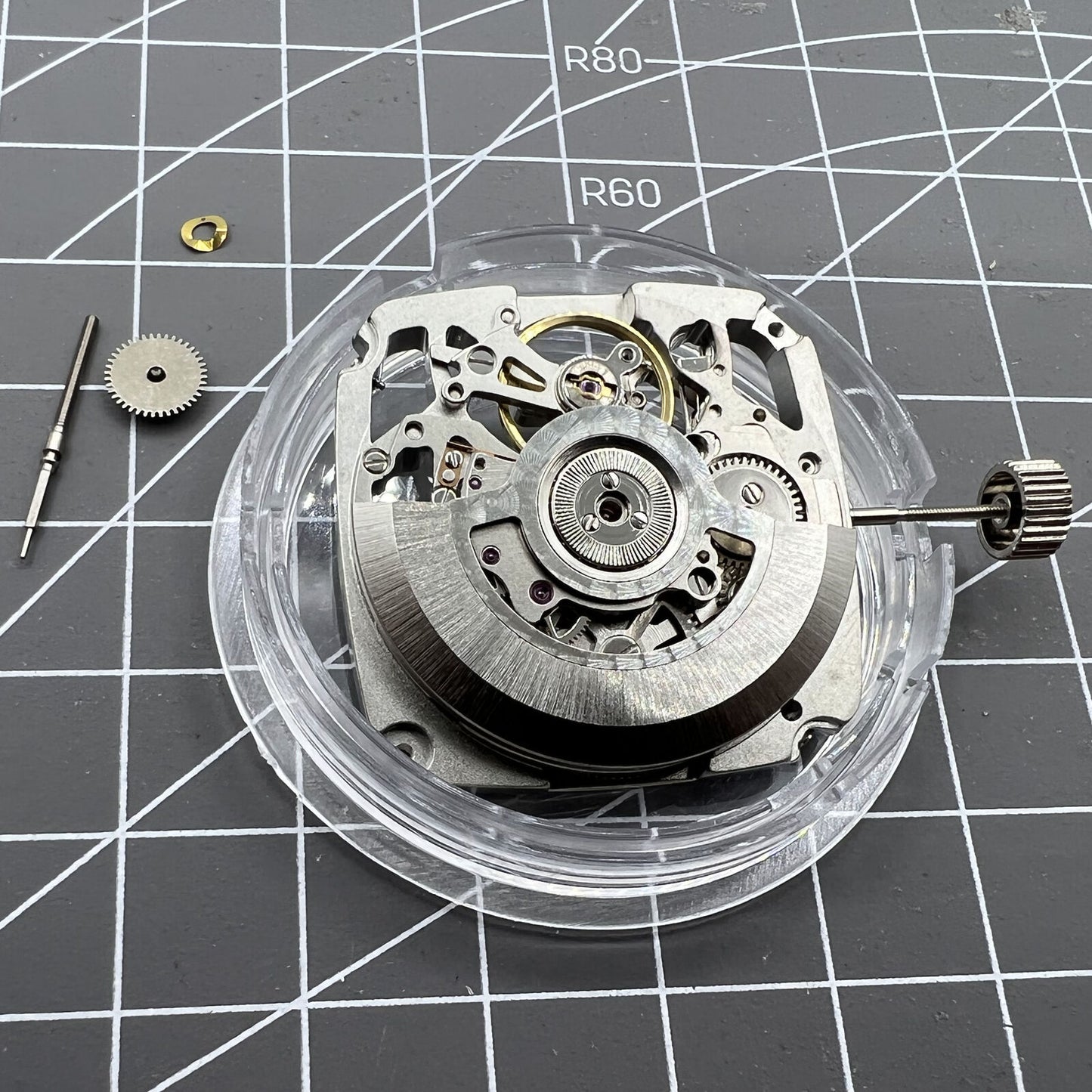 Tianjin Seagull ST25 square watch featuring silver hollow dial and precise automatic mechanical movement.