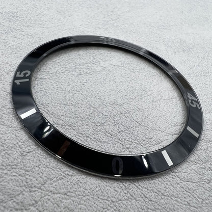 2 Stück 36mm schwarze Keramik Ziffern Lünette für Herren Damen Uhren