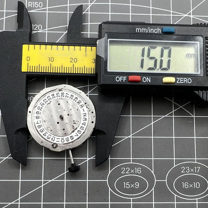 Miyota 9120 automatic watch movement with date display at 4:30, precision timekeeping mechanism.
