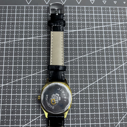 Shanghai Mechanische Herrenuhr 33mm mit goldenem Zeigerdetail und elegantem blauem Zifferblatt, klassisch und stilvoll.