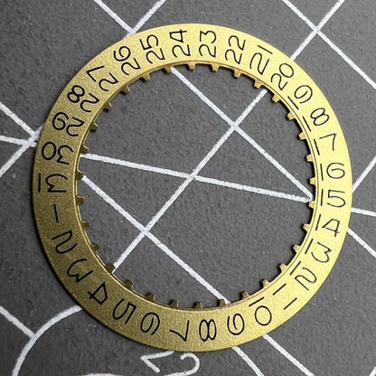 Golden numeral date disk wheel for ETA2824 Datejust watches, enhancing precise date display.
