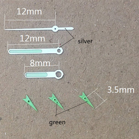 Green 3.5mm pointed second hand for Miyota OS10 OS20 OS60 OS80 watch movements