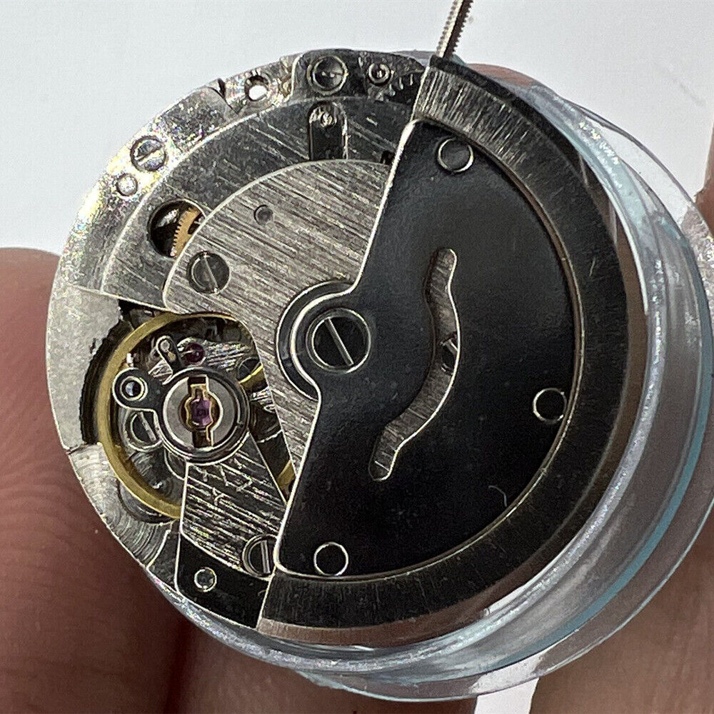 DG2813 watch accessory, silver automatic mechanical movement with single calendar display for precise timekeeping.