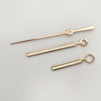 Green luminous rose gold-trimmed watch hands by AP, precision fit for NH35 NH36 SKX007 SBBN models.